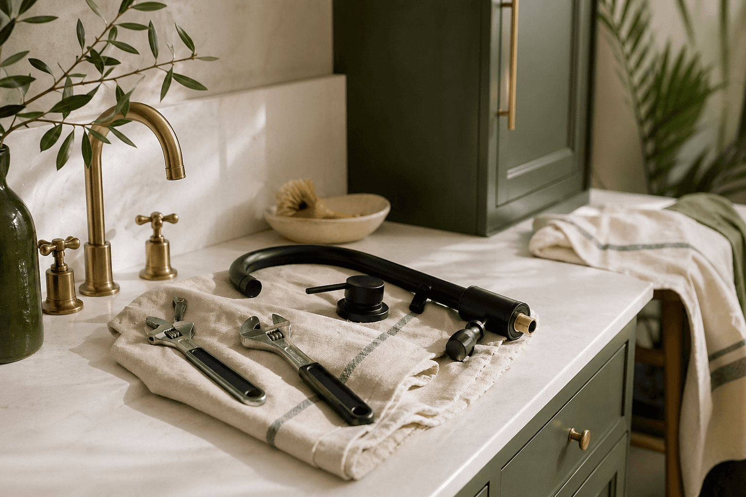 Organized tools and hardware prepared for a Los Alamitos home service visit